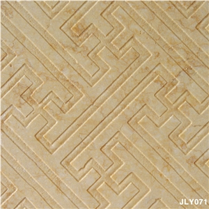 3D Beige Marble Stone Carving Wall Panel