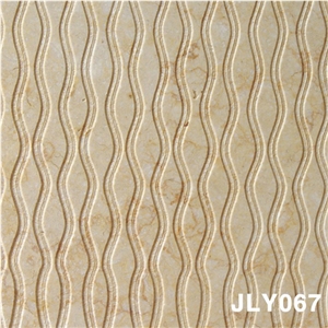 3D CNC Beige Stone Feature Wall Panel, Beige Marble Home Decor