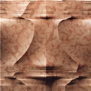 3D Natural Red Marble Interior Feature Wall Panel