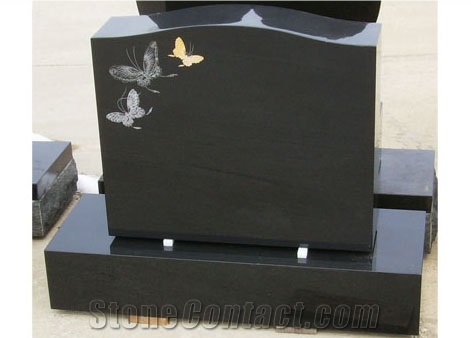 Cheap Black GRANITE Headstone Gravestone