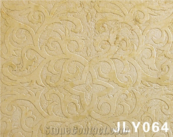 Cheap Decorative 3D CNC Stone Feature Wall Panel, SUNNY Beige Marble Wall Panel