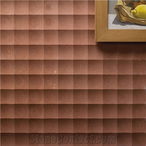 3d Red Sandstone Tv Background Wall, Red Marble Home Decor
