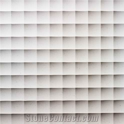3D White Limestone Interior Feature Wall Panel