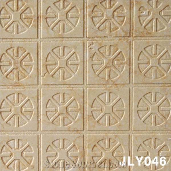 Cheap Natural Marble 3d Wall Panel, Beige Marble Home Decor