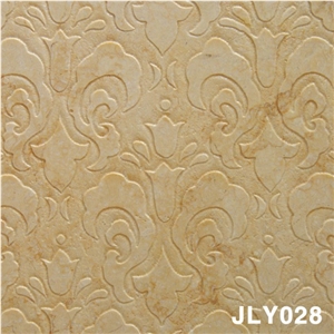 Cheap TV Background 3D Stone Feature Wall Panel, Beige Marble Home Decor