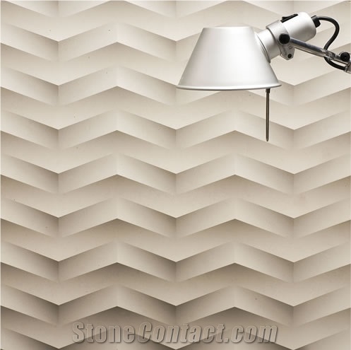 Decorative 3d Stone Tv Background Wall, Beige Marble Home Decor
