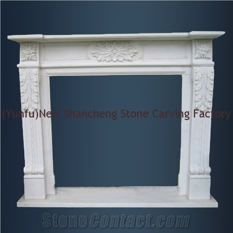 Indoor Electric Heater White Marble Fireplace Without Rem