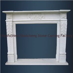 Indoor Electric Heater White Marble Fireplace Without Rem