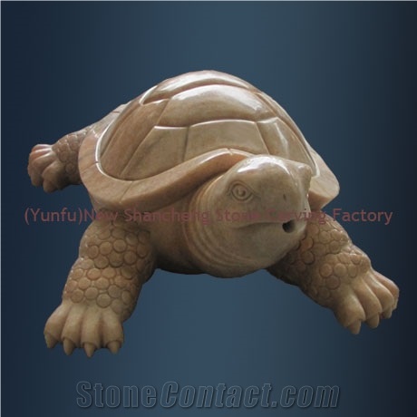 Stone(Marble)Animal Sculpture, Manxia Red Marble Animal Sculpture