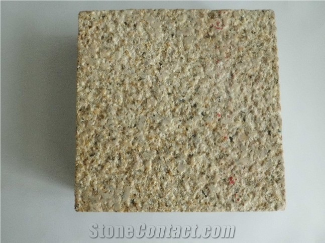 Bush-hammered G682 Granite Tiles, Rustic Yellow Granite Tiles