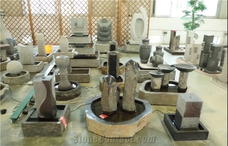 Garden and Patio Water Fountains, Grey Granite Fountains
