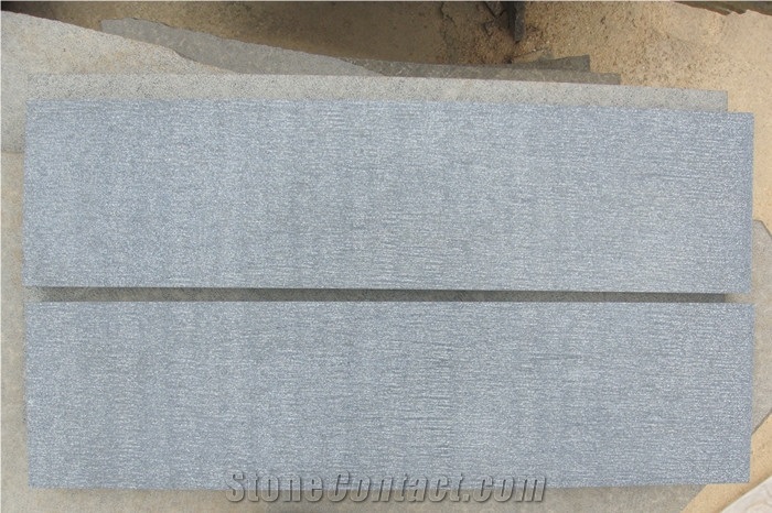 Grey Basalt Andesite Chiseled and Brushed, Hainan Grey Basalt Slabs & Tiles