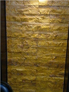 Gold Culture Stone, Persian Gold Yellow Travertine Cultured Stone