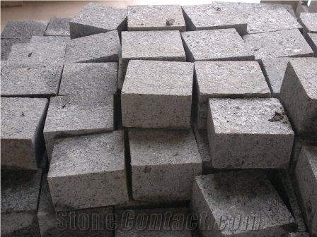 Persian Silver Grain Granite Cube Stone, Grey Granite Cube Stone