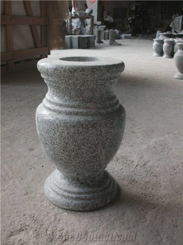 White Tombstone Vase, G623 White Granite Urn, Vase, Bench