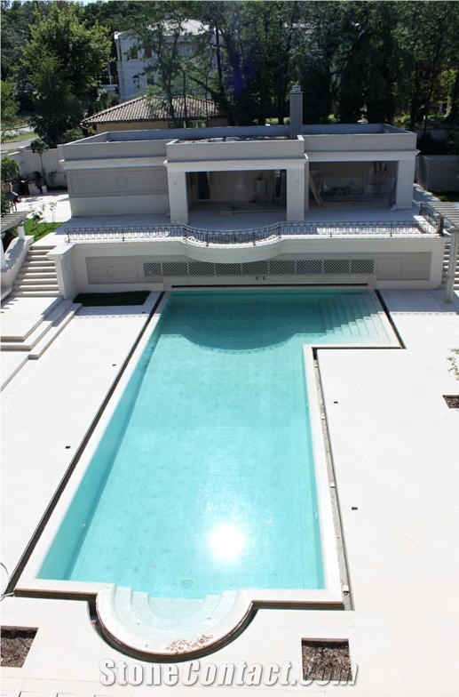 Swimming Pool Deck, Pavements, Ropocevo Sivi Beige Limestone