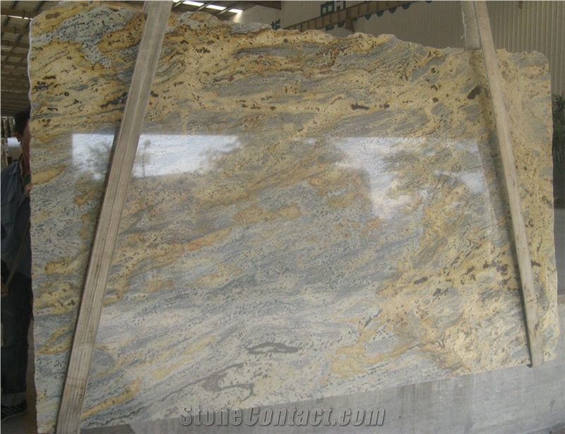 Tiger Yellow Granite Slabs, Brazil Yellow Granite