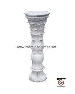 Baluster-13 White Marble Pedestal Column
