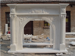 White Marble Fireplace Mantel