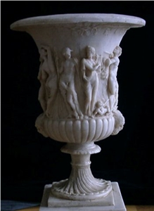 Flowerpot, White Marble Pot