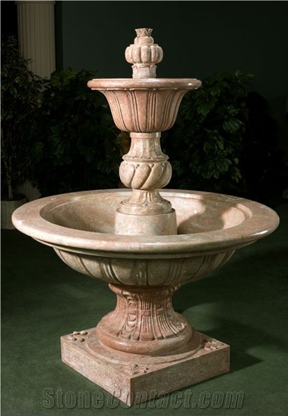 Beige Limestone Fountain