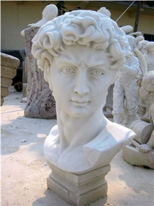 Marble Carved Head Statue, White Marble Head Statue