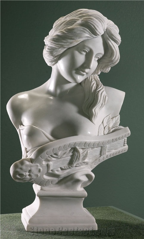 White Marble Head Status Sculpture Busts Interior Design