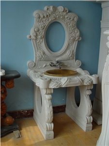 Sinks Wash Basins, White Marble Wash Basins