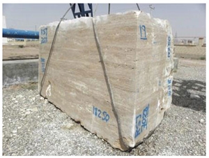 Persian Cream Travertine Block, Iran Beige Travertine