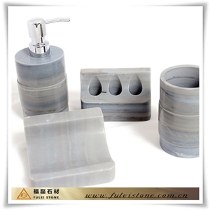 Beige Marble Bath Accessories