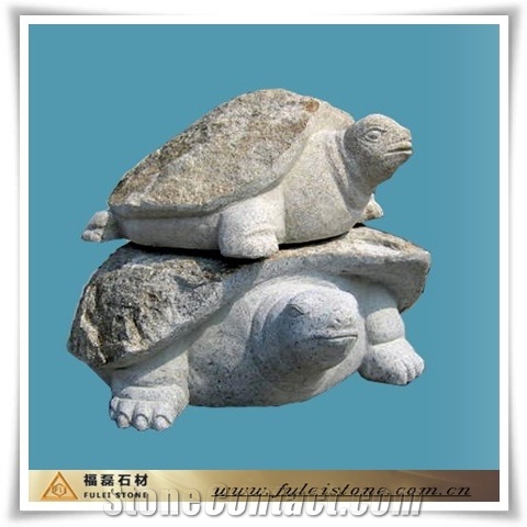 Granite Tortoise Carving, Tortoise Carving Grey Granite Sculpture, Statue