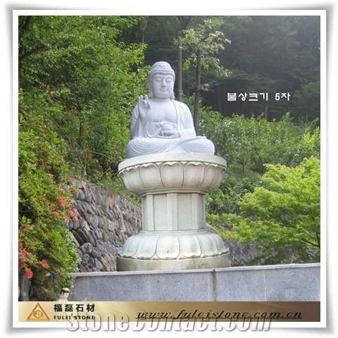 Natural Granite Buddha Carved, Natural Buddha Carved White Granite Sculpture, Statue