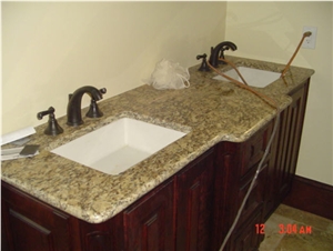 Santa Cecilia Granite Vanity Top, Yellow Granite Vanity Top