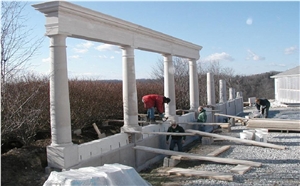 Kansas Limestone Columns, Beige Limestone Columns