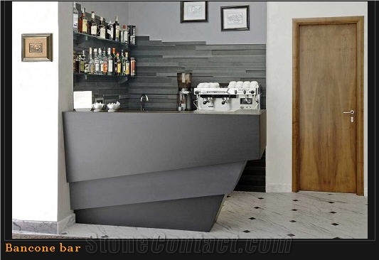 Ardesia Fontanabuona Bar Top, Black Slate Bar Top