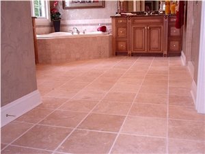 Travertino Ascoli Bathroom Floor Tiles, Italy Beige Travertine