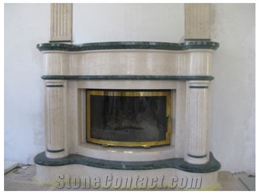 Indian Green Marble Fireplace, Rajasthan Green Marble