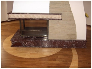 Rosso Levanto Marble Fireplace, Red Marble Fireplace