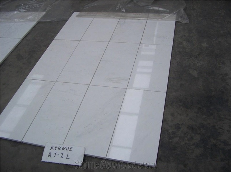 Kycnos White - Kyknos-A1-2-Tiles, Greece White Marble