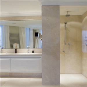 Cappucino Beige Marble Bath Design