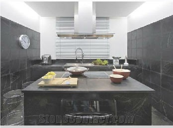 Negro Ruivina Kitchen Countertops, Black Marble Kitchen Countertops