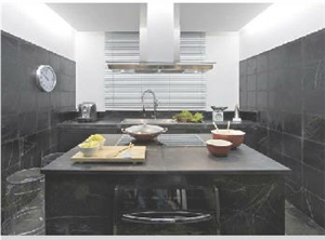 Negro Ruivina Kitchen Countertops, Black Marble Kitchen Countertops