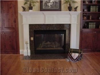 Classical Fireplace with Granite, Brown Granite Fireplace