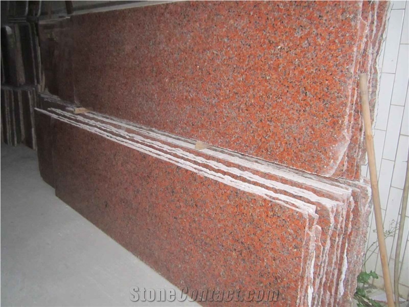 China Red Polished Slab G562, Red Granite