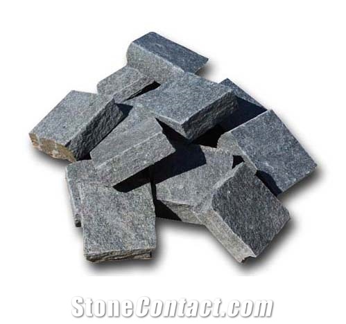Cobbles Kavalas Slate, Grey Slate Cubes, Cube Stone & Pavers