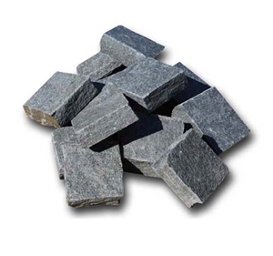 Cobbles Kavalas Slate, Grey Slate Cubes, Cube Stone & Pavers