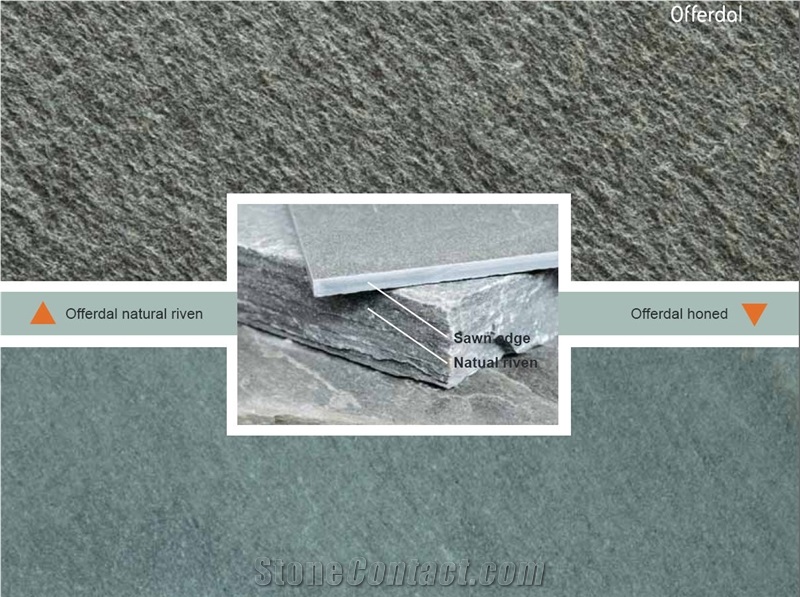 Offerdal Quartzite Stairs Treads and Risers, Grey Quartzite