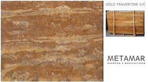 Gold Travertine V/C, Giallo Travertine Slabs