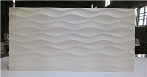 3D Marble Decorative Wall Panels, White Limestone Wall Panels