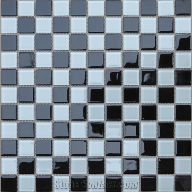 Black White Glass Mosac Tiles